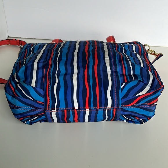 Vera Bradley Preppy Poly Crossbody Tote Bag Cobalt Stripe - Picture 4 of 16